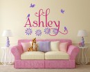 PersonaliSed Girl Name with Birds and Flowers